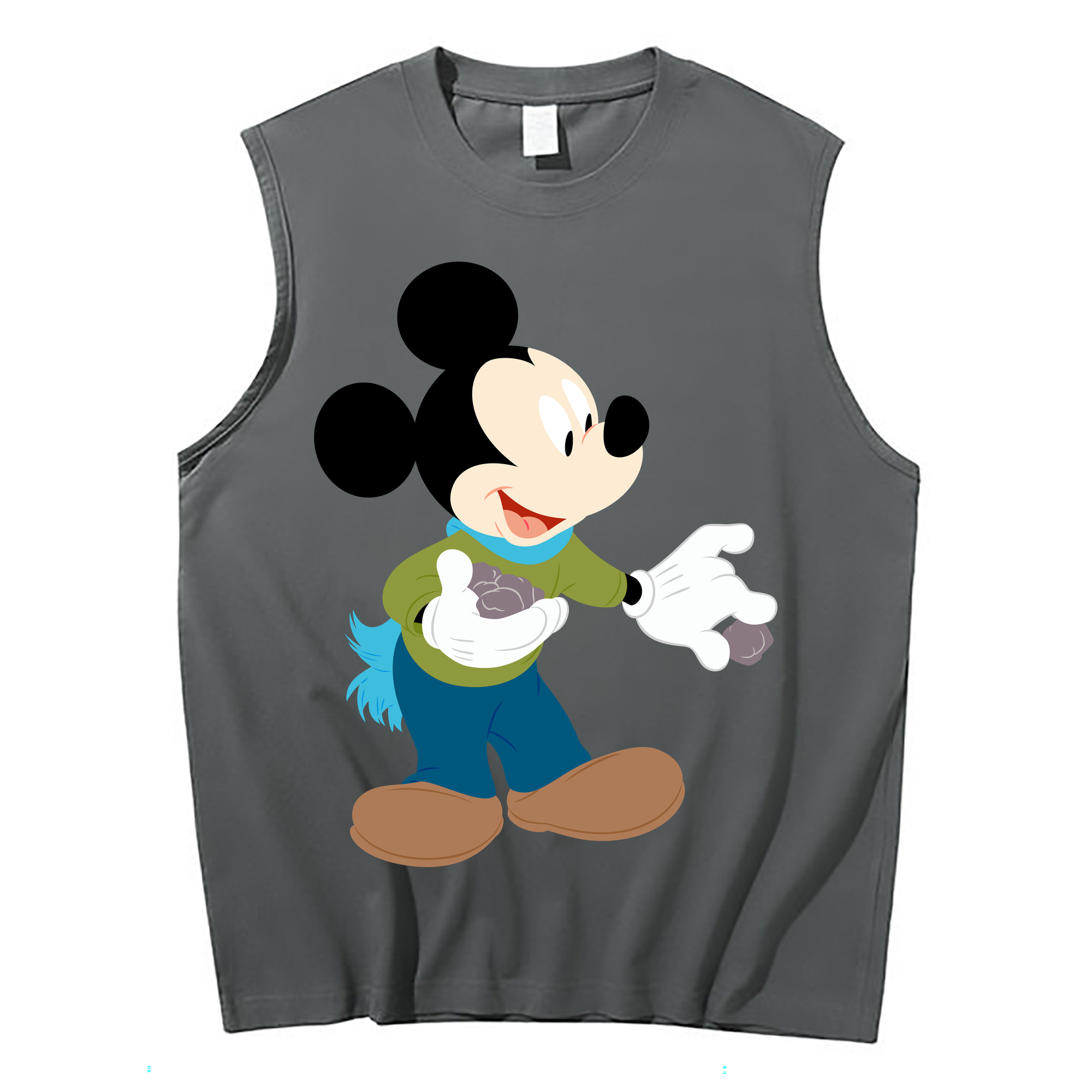 ミッキーマウス Mickey Mouse コットン100％タンクトップ（フロントプリント）